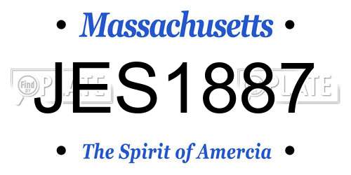 JES1887 Massachusetts License Plate