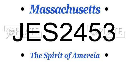 JES2453 Massachusetts License Plate