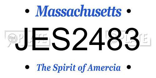 JES2483 Massachusetts License Plate