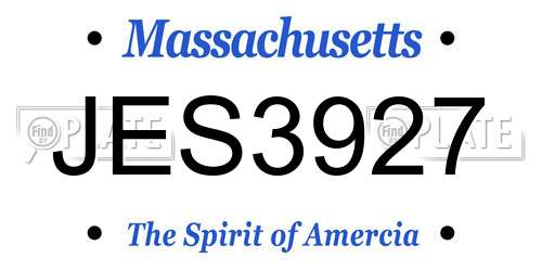 JES3927 Massachusetts License Plate