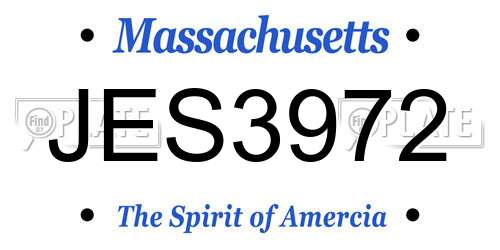 JES3972 Massachusetts License Plate