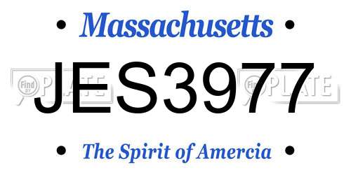 JES3977 Massachusetts License Plate