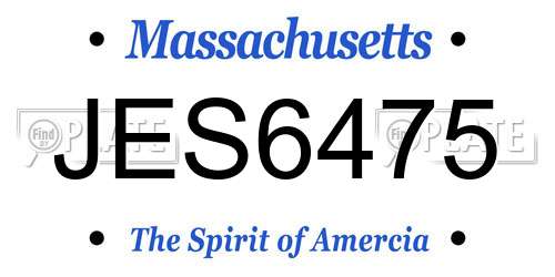 JES6475 Massachusetts License Plate