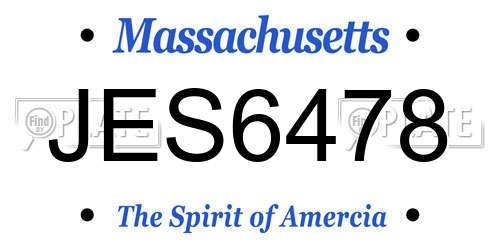JES6478 Massachusetts License Plate
