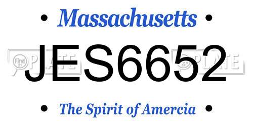 JES6652 Massachusetts License Plate
