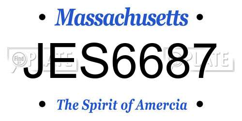 JES6687 Massachusetts License Plate