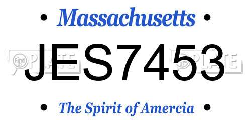 JES7453 Massachusetts License Plate