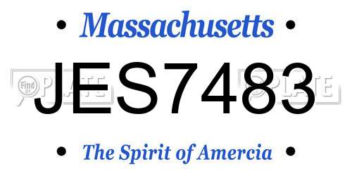 JES7483 Massachusetts License Plate