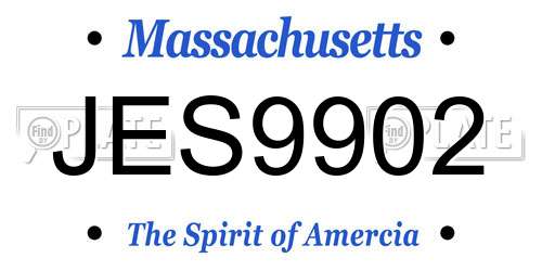 JES9902 Massachusetts License Plate