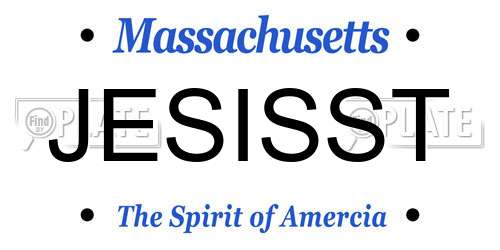JESISST Massachusetts License Plate