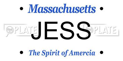 JESS Massachusetts License Plate