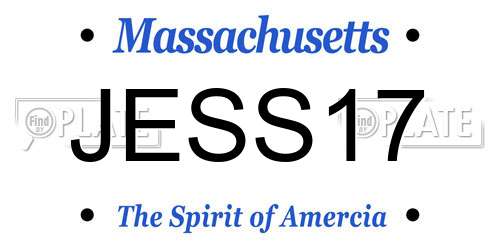 JESS17 Massachusetts License Plate