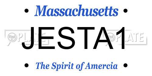 JESTA1 Massachusetts License Plate