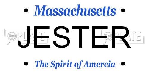 JESTER Massachusetts License Plate