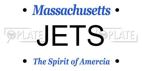 JETS Massachusetts License Plate