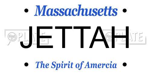 JETTAH Massachusetts License Plate