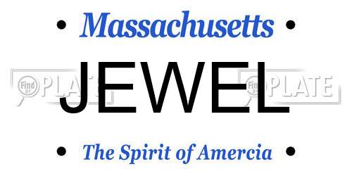 JEWEL Massachusetts License Plate