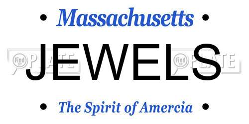 JEWELS Massachusetts License Plate