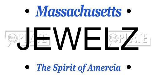 JEWELZ Massachusetts License Plate