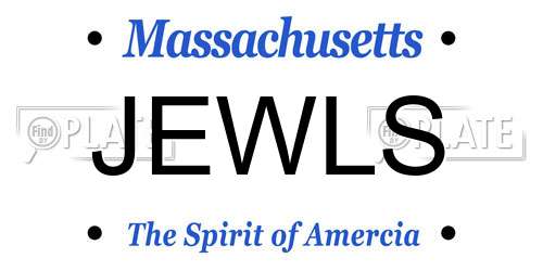 JEWLS Massachusetts License Plate