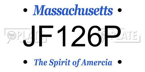 JF126P Massachusetts License Plate