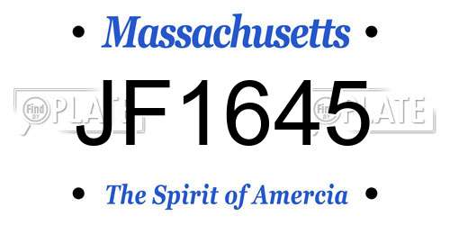 JF1645 Massachusetts License Plate