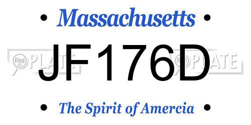 JF176D Massachusetts License Plate