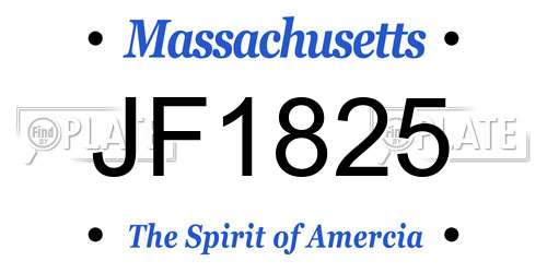 JF1825 Massachusetts License Plate