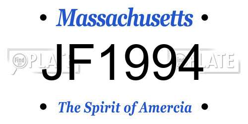 JF1994 Massachusetts License Plate