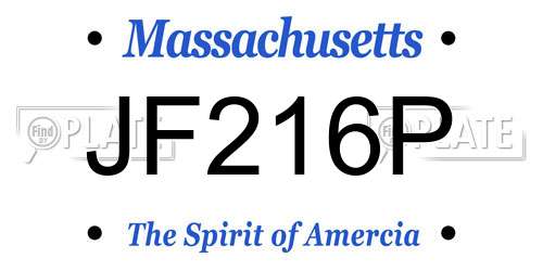 JF216P Massachusetts License Plate