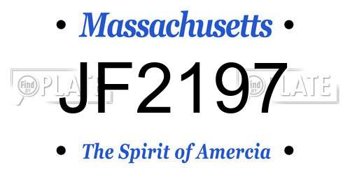 JF2197 Massachusetts License Plate