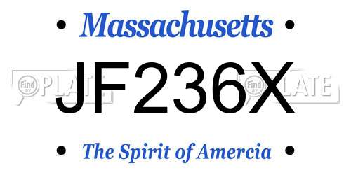 JF236X Massachusetts License Plate