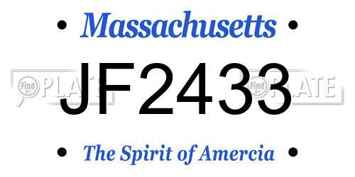 JF2433 Massachusetts License Plate