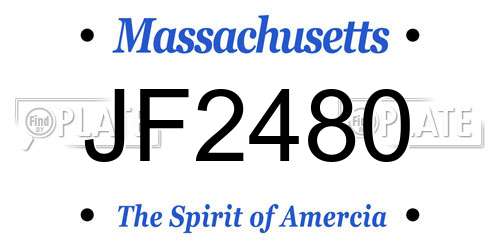 JF2480 Massachusetts License Plate