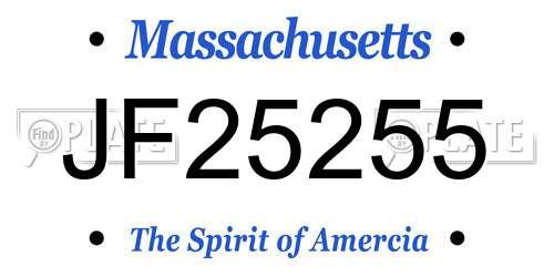 JF25255 Massachusetts License Plate