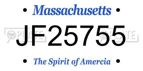 JF25755 Massachusetts License Plate