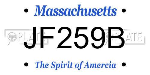 JF259B Massachusetts License Plate