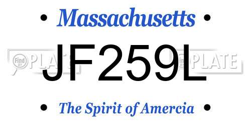JF259L Massachusetts License Plate