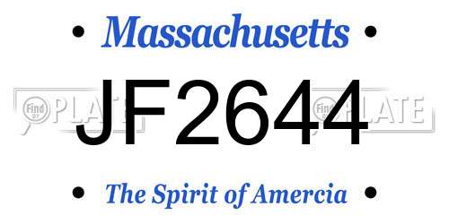 JF2644 Massachusetts License Plate