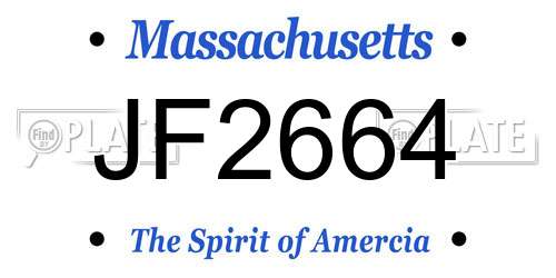 JF2664 Massachusetts License Plate