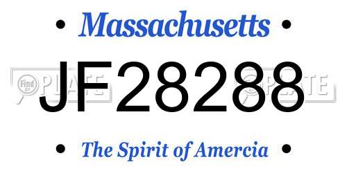 JF28288 Massachusetts License Plate