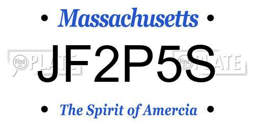 JF2P5S Massachusetts License Plate