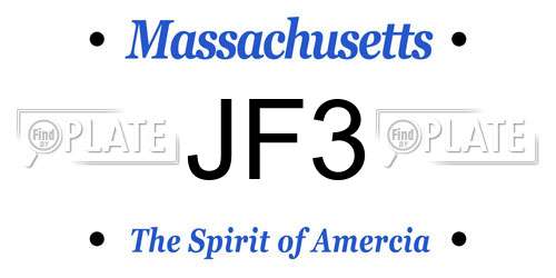 JF3 Massachusetts License Plate