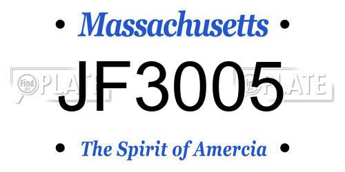 JF3005 Massachusetts License Plate
