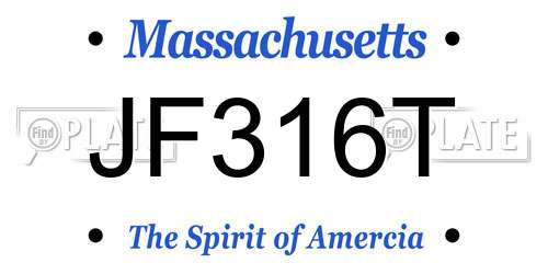 JF316T Massachusetts License Plate