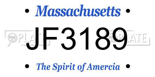 JF3189 Massachusetts License Plate