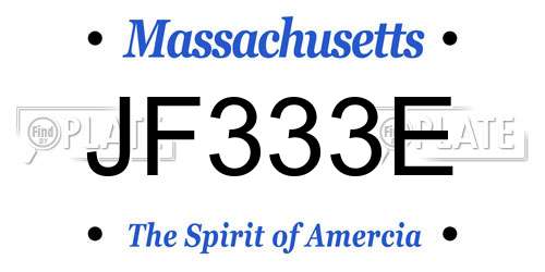 JF333E Massachusetts License Plate