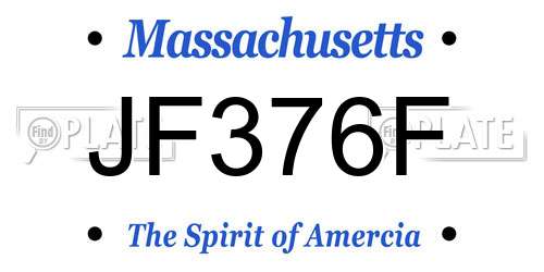 JF376F Massachusetts License Plate