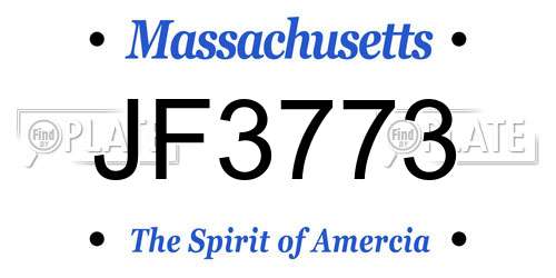 JF3773 Massachusetts License Plate