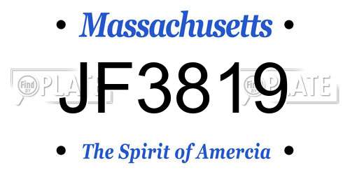 JF3819 Massachusetts License Plate